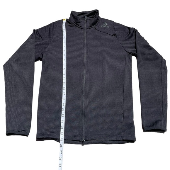 Black Waffle Adidas Zip Up Sweater (M) - Picture 3 of 6